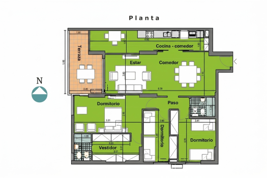 Dpto. de categoría 3 dorm. y amenities