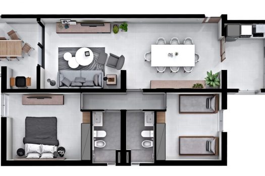 Categoría – Dpto. 2 dorm. 2 baños, amenities