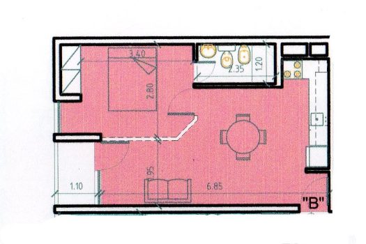 Rivadavia, dpto 1 dorm con cochera.