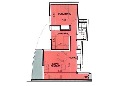 Capital, dpto. 2 dorm. con cochera