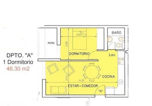 Capital, dpto. PB 1 dormitorio