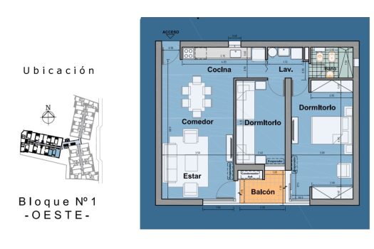 Dpto. 2 dorm. cochera, gimnasio y SUM
