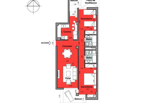 Dpto. categoría excelente punto – 2 dorm. 2 baños