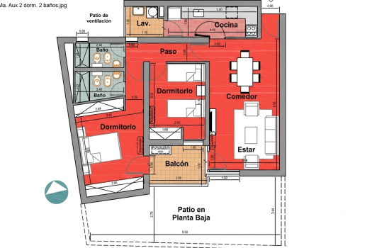 Ccio. M. Auxiliadora, 2 dorm. A/A, cochera
