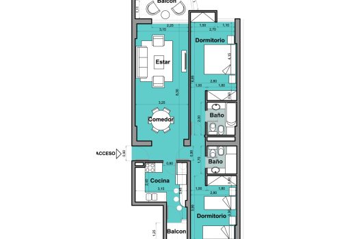De categoría – 2 dorm. 2 baños y cochera
