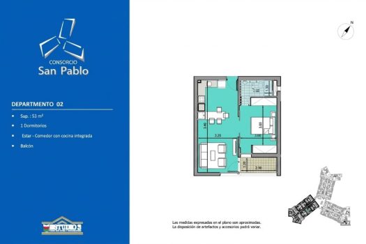 Santa Lucia, dpto 1 dorm. con cochera y amenities.